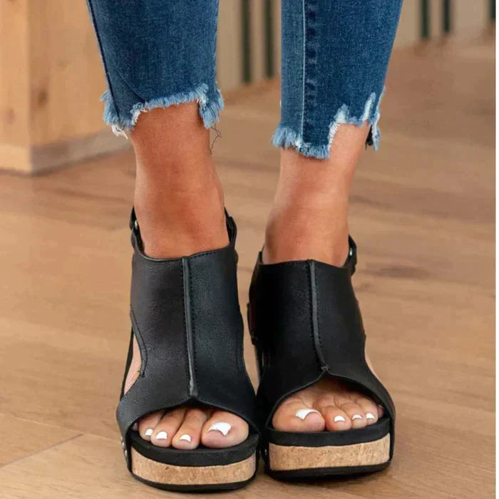 Women's orthopedic wedge sandals, comfortable walking footwear with arch support for summer style.