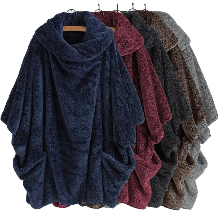Women's Plus-Size Cozy Hooded Windbreaker Jacket in a stylish fall color. Perfect for all-year comfort.