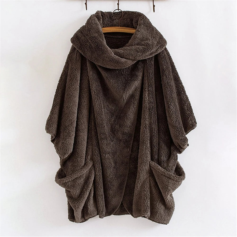 Cozy plus-size women's hooded windbreaker. Ideal oversized jacket for comfortable all-year wear & fall fashion.