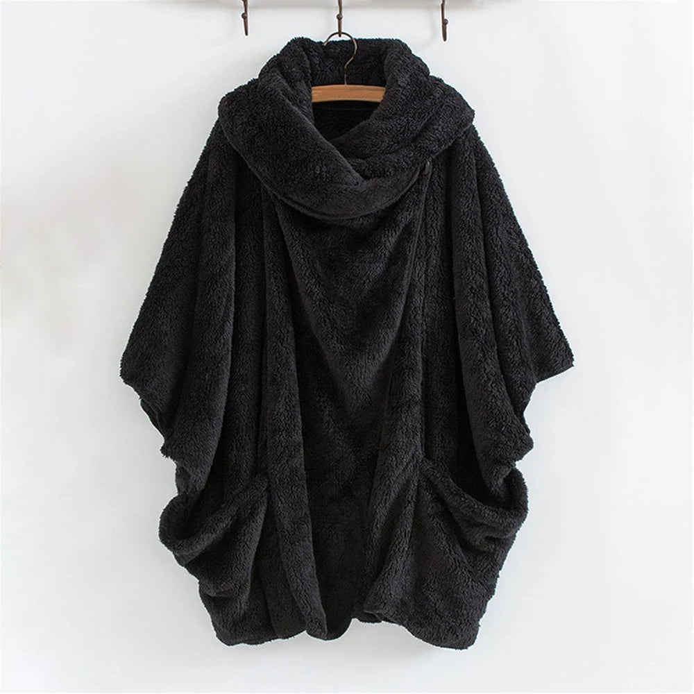 Plus-size hooded windbreaker for women. A cozy, casual jacket perfect for fall, winter & outdoor activities.