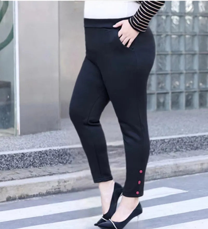 Versatile plus size high-waist pants for women, suitable for formal office, business, and casual outings.