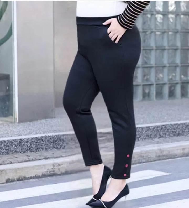 Versatile plus size high-waist pants for women, suitable for formal office, business, and casual outings.
