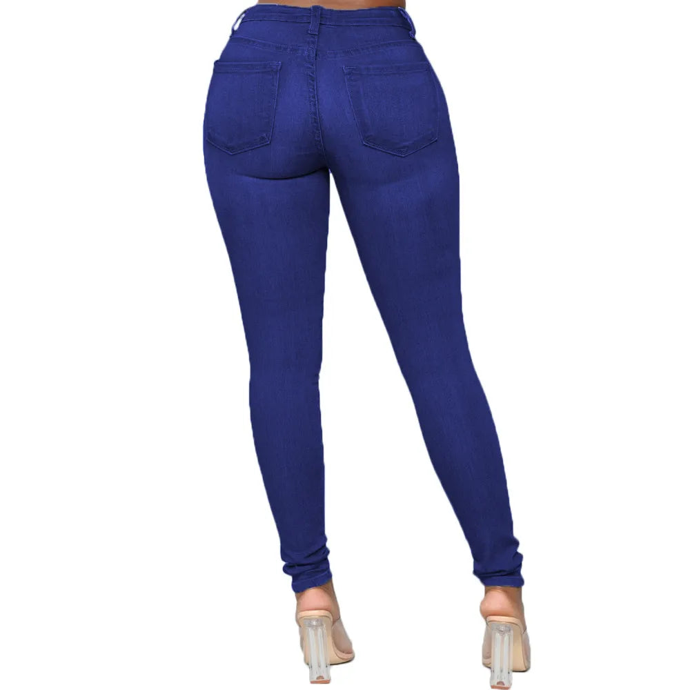 Everyday essential: Plus size women's high waist stretch skinny jeans.