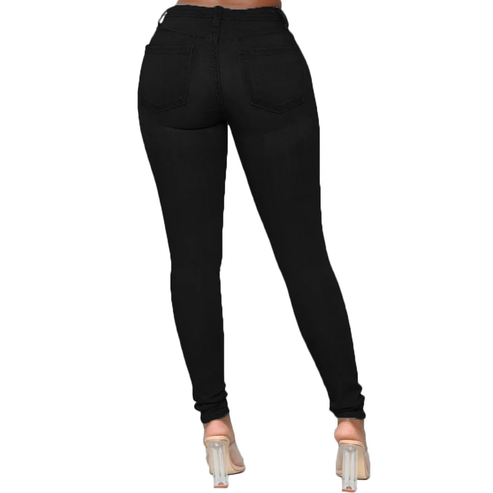 Everyday fashion: Women's plus size stretch skinny jeans, high waist comfort.