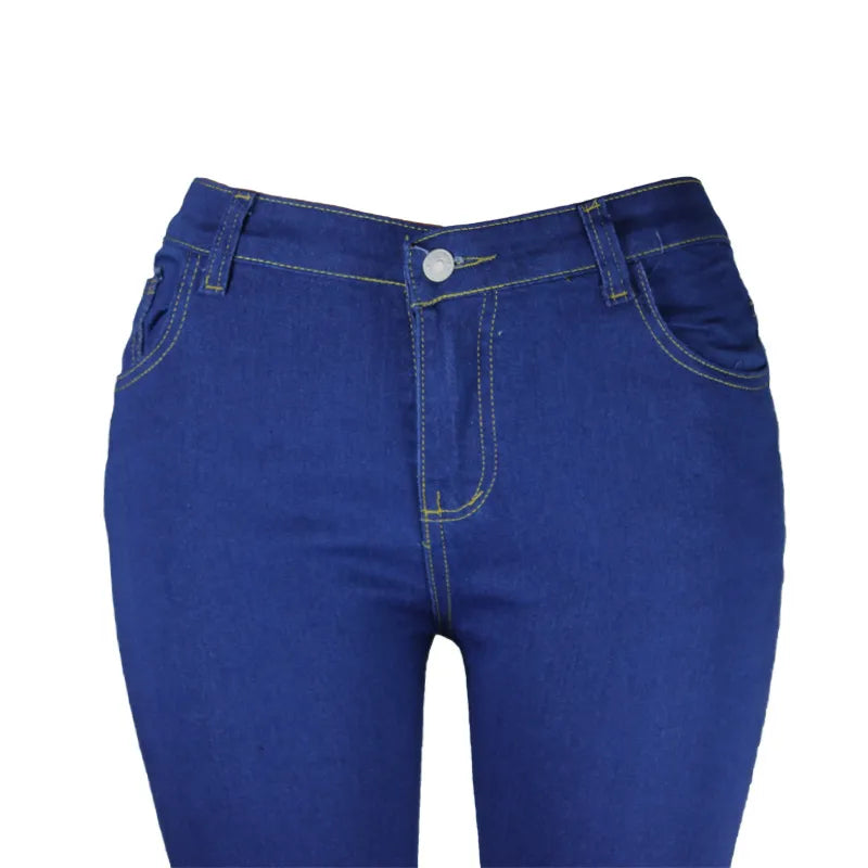 Plus size women's stretch skinny jeans, high waist, perfect for any occasion.