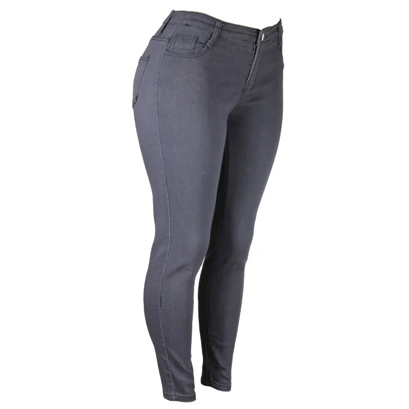 Plus size women's high waist skinny jeans, perfect stretch fit for curvy fashion.