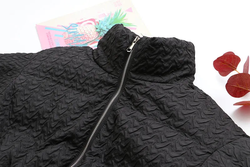 Stylish mid-length plus-size women's winter jacket, warm & comfy.