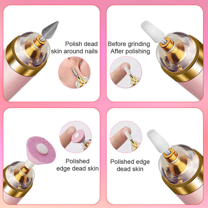 Buff, file & shine nails effortlessly with this women's portable electric nail buffer & light.