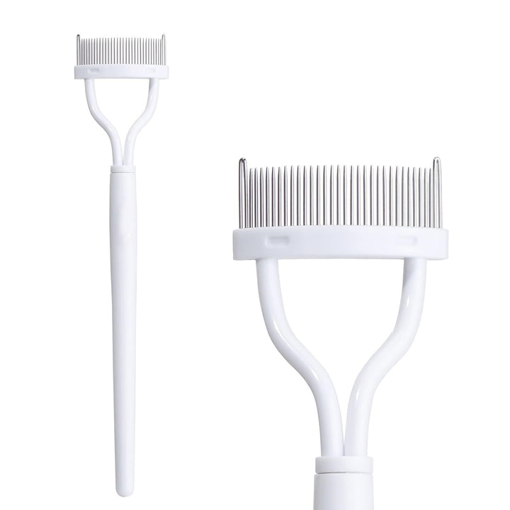 Portable beauty accessory: women's eyelash comb & separator for quick touch-ups.