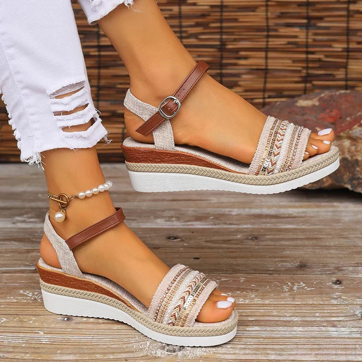 Women's relaxed boho summer sandals with comfortable straps, perfect for casual warm weather wear.