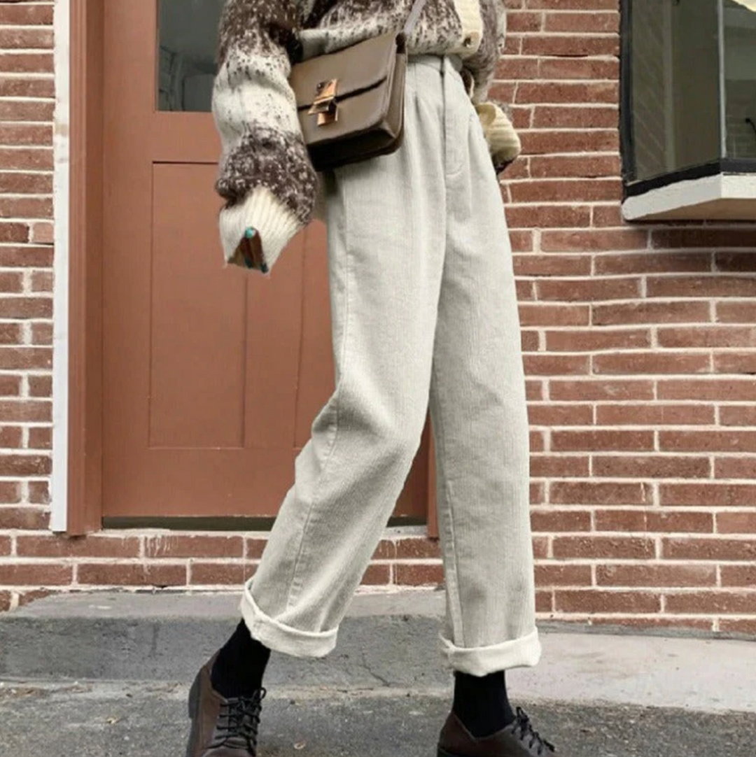 Comfortable women's relaxed fit casual trousers, great for versatile everyday style.