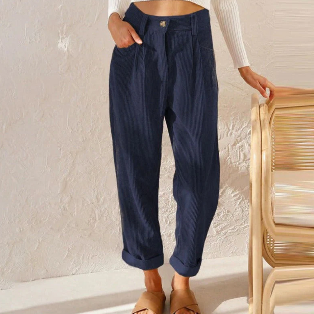 Classic women's relaxed fit trousers, a comfortable and stylish choice for everyday casual wear.