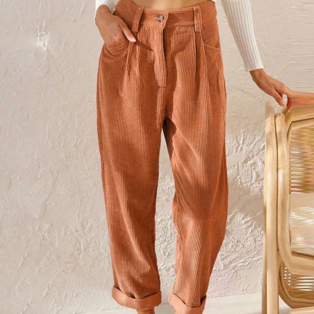 Chic women's relaxed fit casual pants, perfect for creating an effortlessly stylish everyday look.