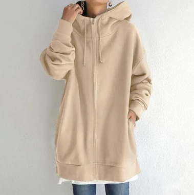Everyday women's full zip hoodie, relaxed fit for ultimate comfort & casual style.