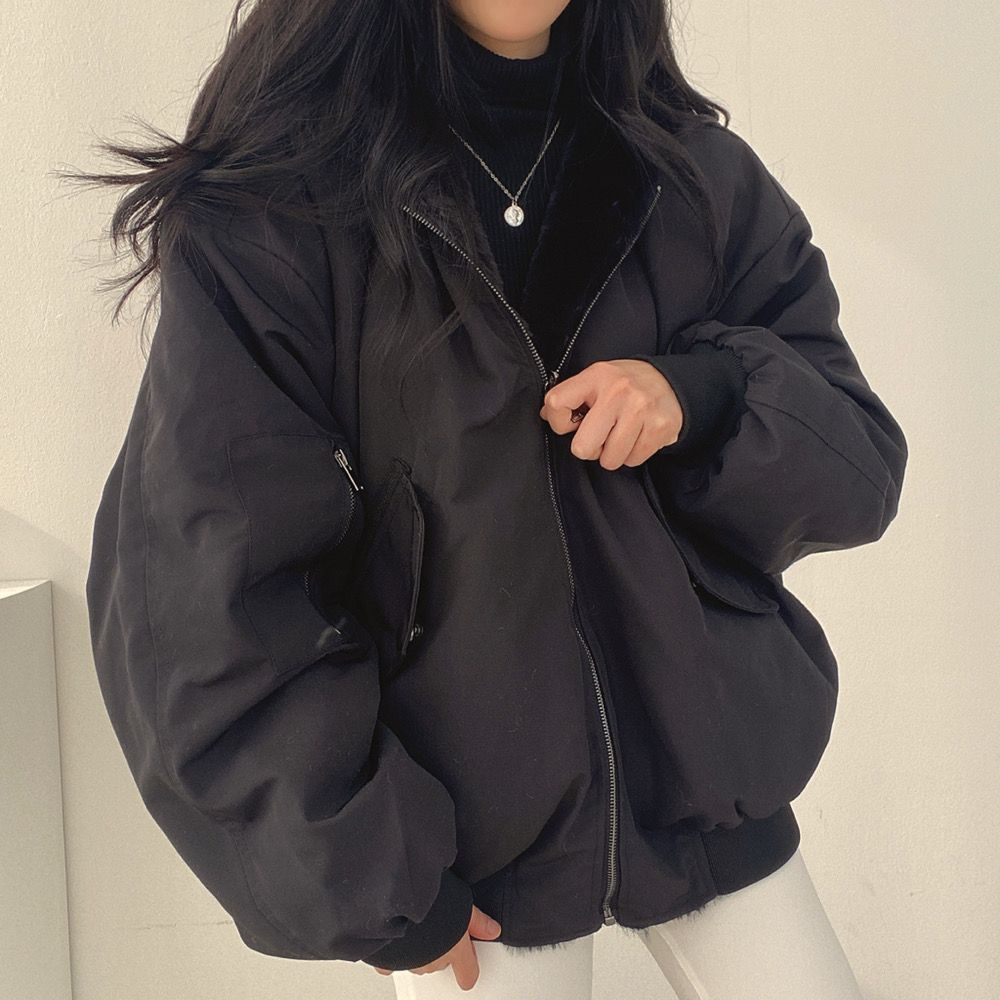 Women's reversible hooded jacket, a perfect layering piece for cozy fall & winter fashion.