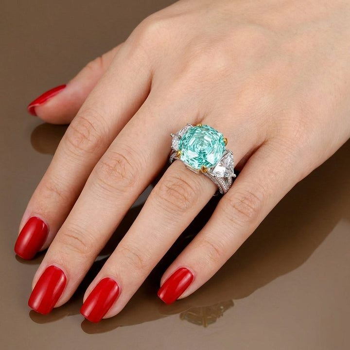 Elegant rose cut tourmaline women's adjustable ring. A colorful gemstone statement jewelry piece for fashion.