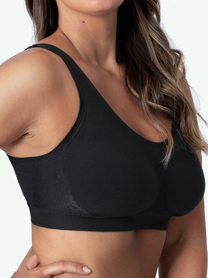 Women's wire-free seamless shapewear sports bra, ideal for active lifestyles.
