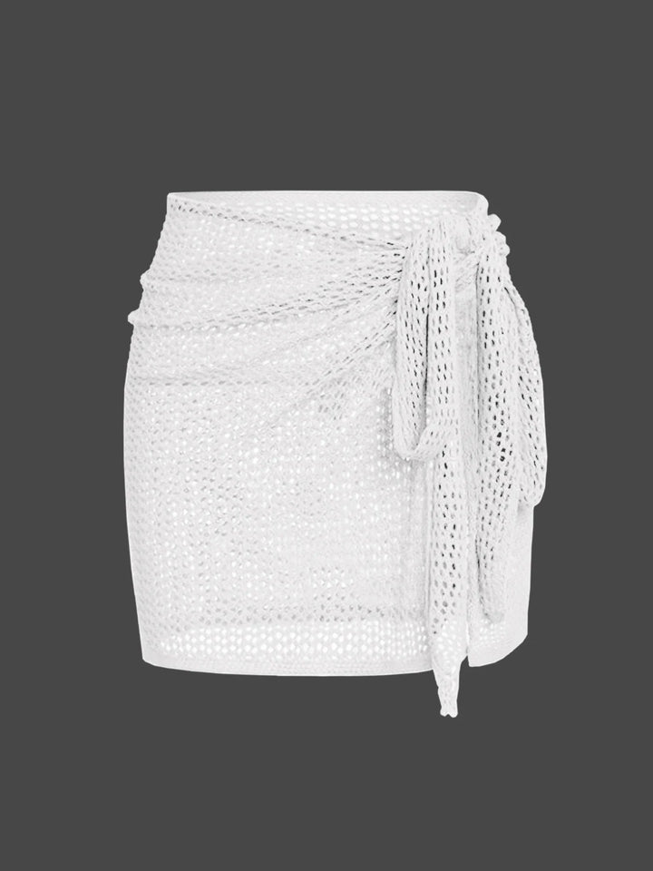Knit women's sheer beach cover-up skirt, a must-have for summer fashion, swimwear & vacation.