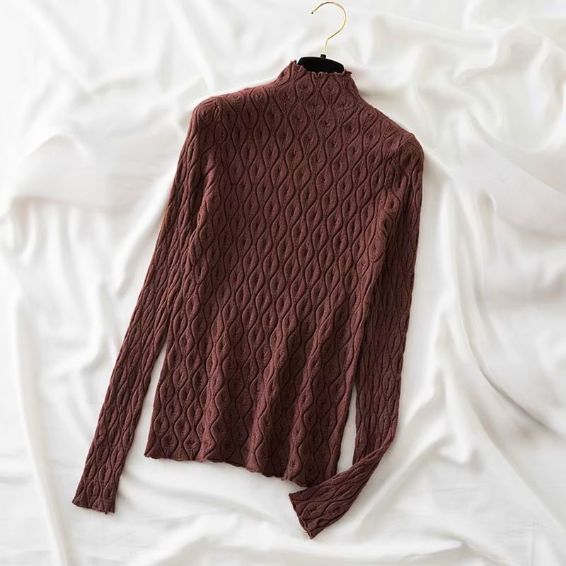 Plush women's long sleeve cashmere blend turtleneck sweater, ultimate comfort and elegant fashion.