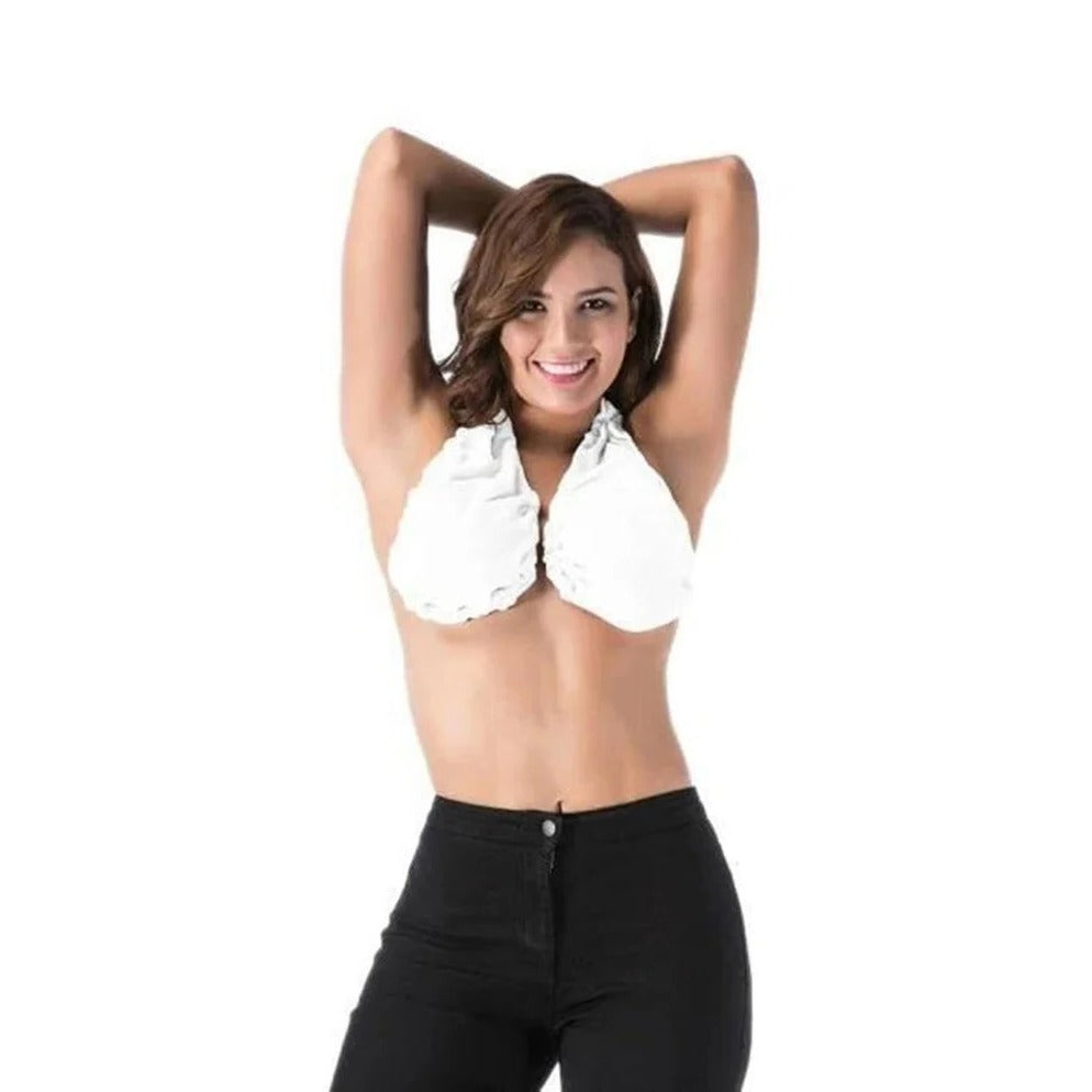 Absorbent women's terry towel bra, designed for maximum sweat absorption, keeping you dry & comfortable.