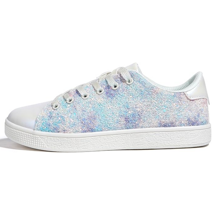 Comfortable & stylish women's lace-up sneakers, sparkling with fashion-forward flair.