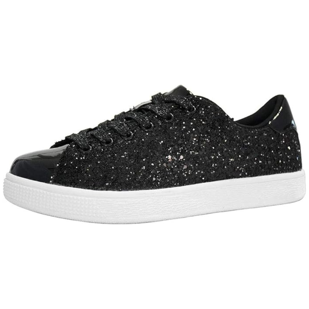 Women's sparkling casual shoes, lace-up design for easy wear and a fashionable statement.