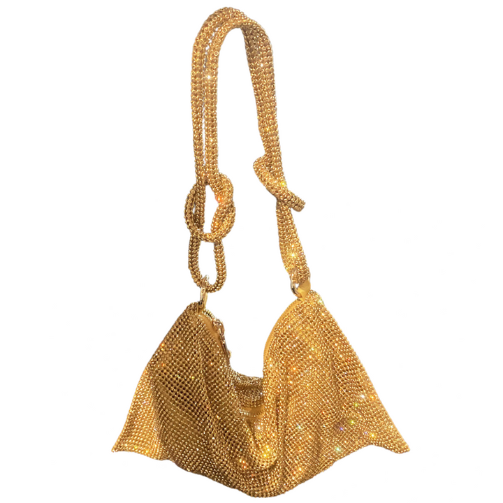 Fashionable women's sparkling rhinestone evening bag, a dazzling party clutch for elegance.