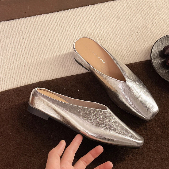 Sleek women's square toe slip-on flats, offering elegant style & comfort for daily use.