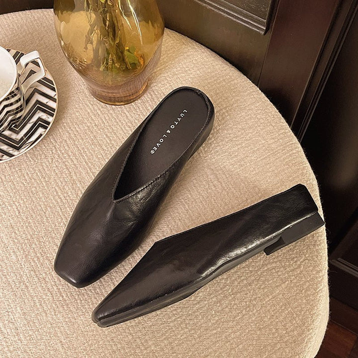 Elegant square toe slip-on flats for women, ideal for work, spring, or versatile fashion.