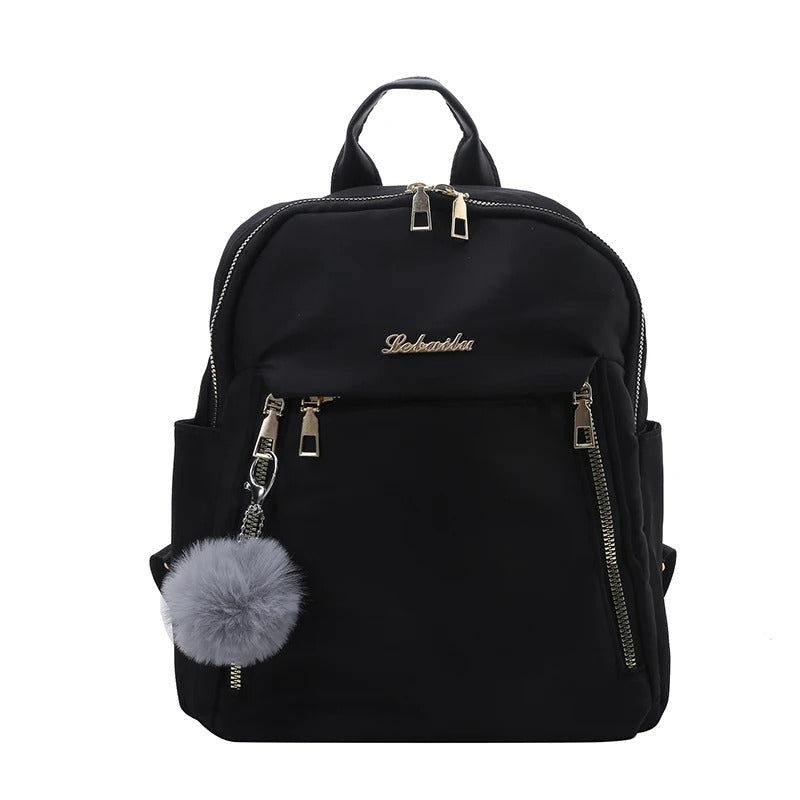 Chic black PU leather fashion backpack for women, a stylish travel accessory and everyday carry.