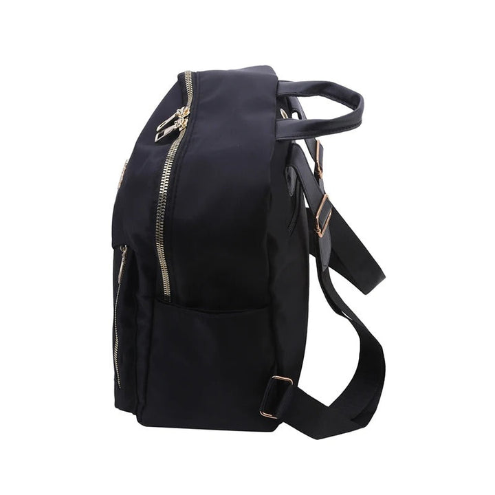 Elegant black PU leather women's travel backpack, designed for style, comfort, and daily use.