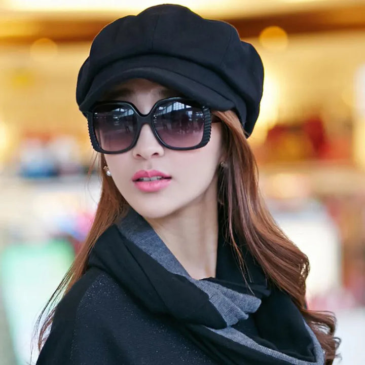 Unique women's retro balloon hat, a warm and stylish cotton winter cap. Vintage accessory headwear.