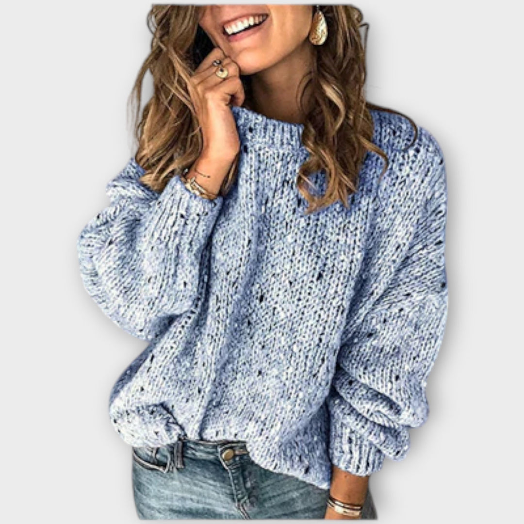 Chic women's textured knit sweater for fall & winter. A comfortable, casual top perfect for stylish everyday outfits.