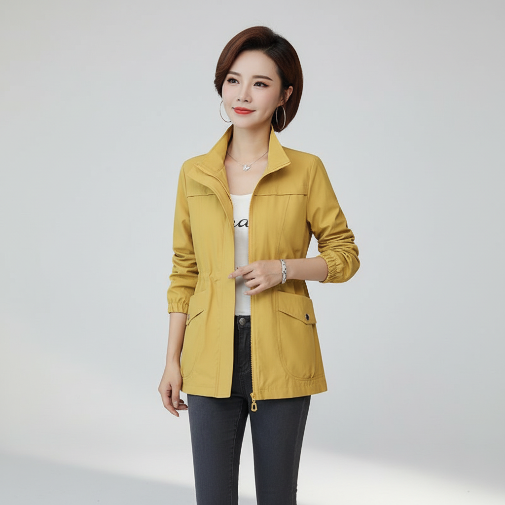 Fashionable women's transitional jacket, a lightweight and practical choice for spring & autumn.