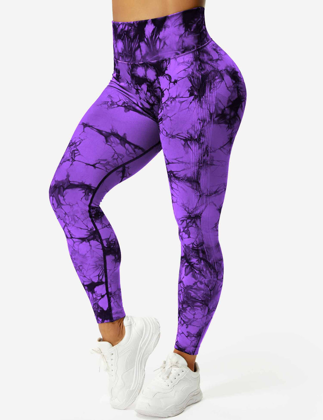 Patterned tie-dye women's leggings, stylish & high-waisted.