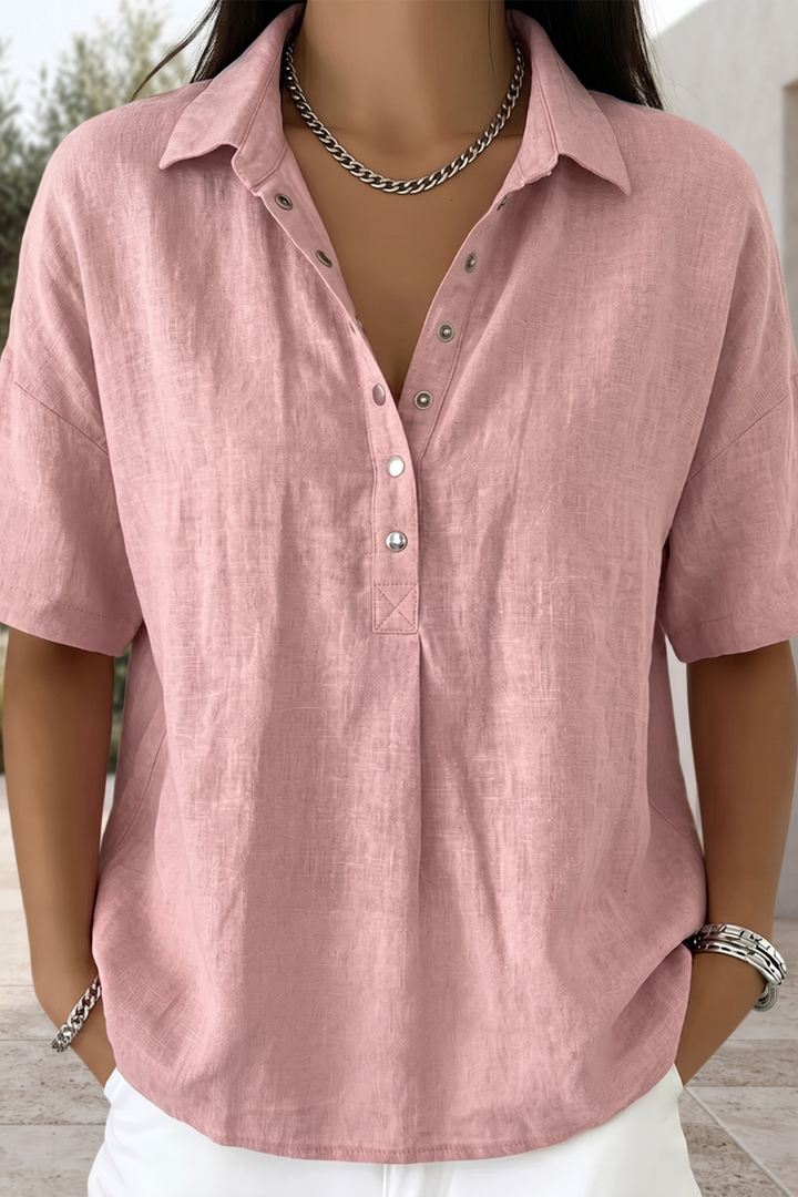 Chic women's long sleeve button blouse, perfect for professional workwear or stylish casual outfits.