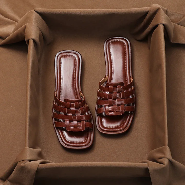 Women's Tivra Geo Cutout slide sandals with cushioned comfort, perfect for stylish everyday summer wear.