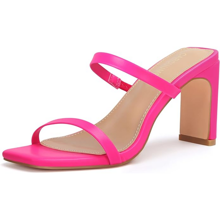 Comfortable women's slip-on square toe block heels, ideal for all-day wear, parties, and elegant evening occasions.