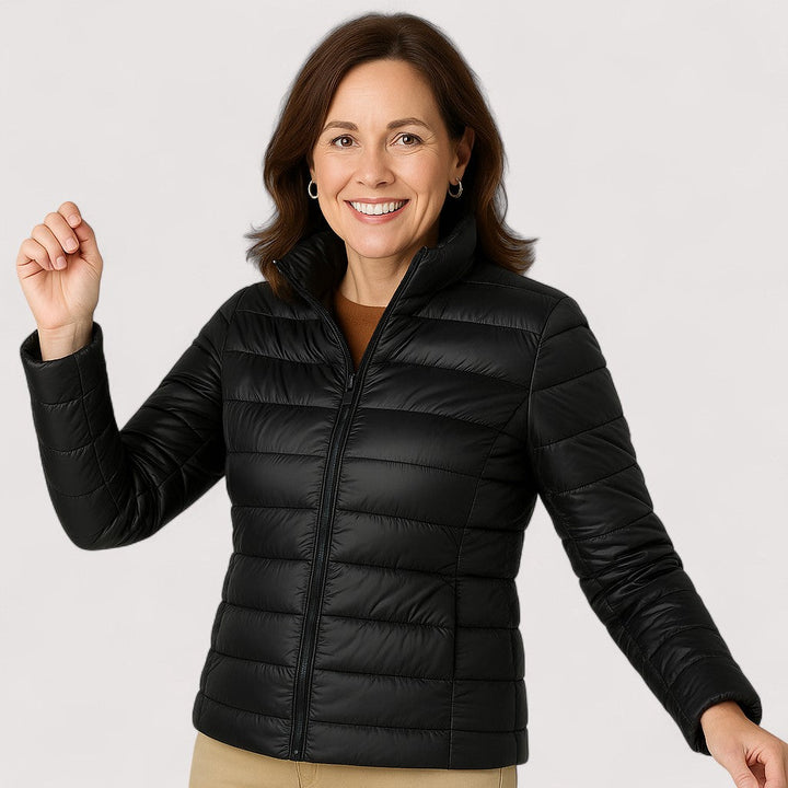 Everyday women's winter coat, stylish, warm & lightweight, perfect cold weather puffer.