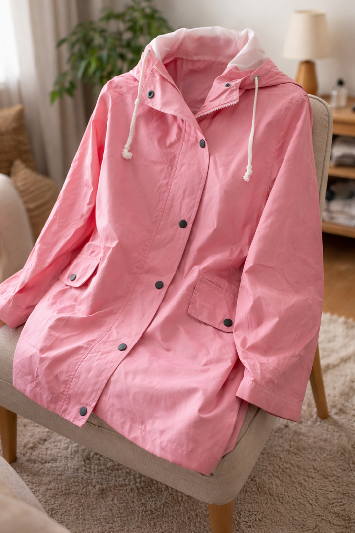 Black women's all-weather hooded jacket, a versatile outerwear piece for everyday wear and transitional seasons.