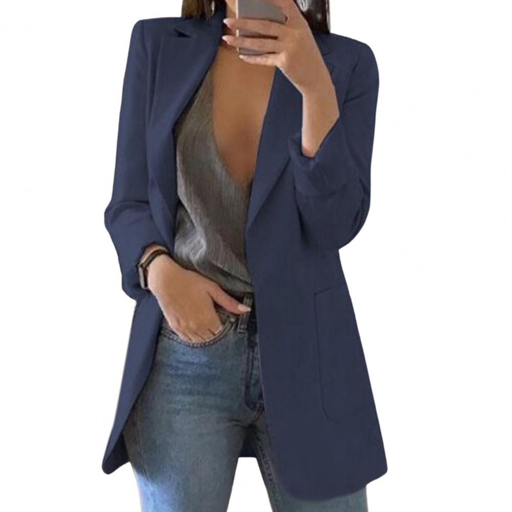Women's versatile blazer featuring spacious large pockets, perfect for chic everyday fashion & workwear.