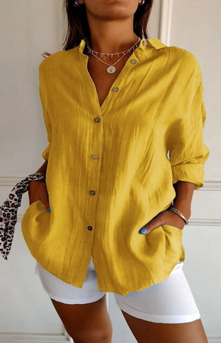 Women's classic long sleeve blouse for effortless everyday style. A true wardrobe staple.
