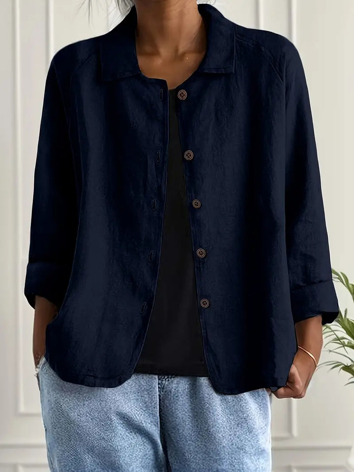 Women's versatile layering shirt cardigan, an elegant blouse for everyday wear.