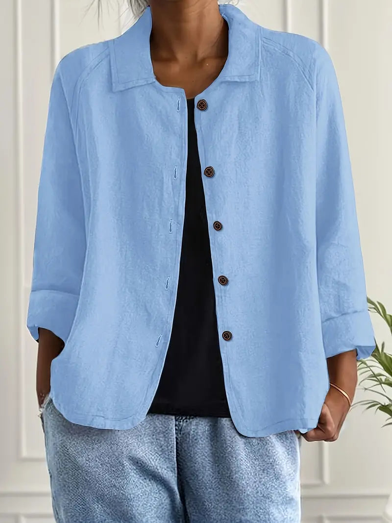 Casual women's long sleeve cardigan, ideal for everyday spring & summer layering.