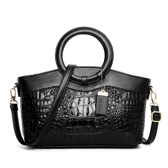 Stylish women's croc pattern shoulder bag, an elegant and versatile fashion statement.