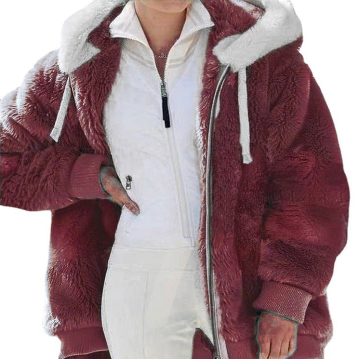 Everyday women's hooded winter jacket, a fashionable choice for warmth and comfort.
