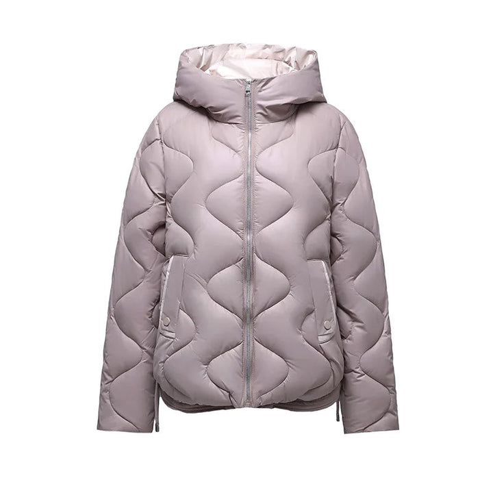 Cozy & chic women's quilted puffer jacket. Comfortable everyday winter outerwear for cold days.