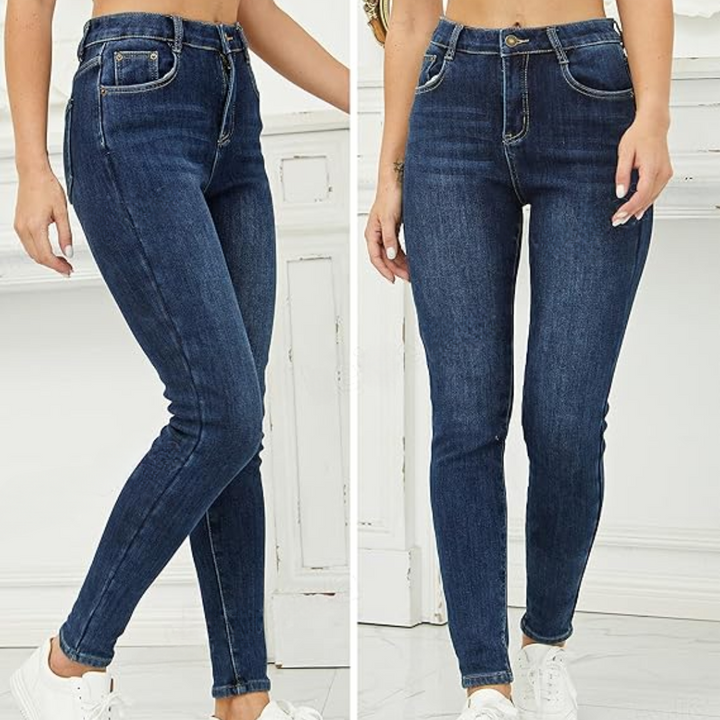 Daily wear women's thermal skinny jeans, fleece-lined for superior warmth in winter.