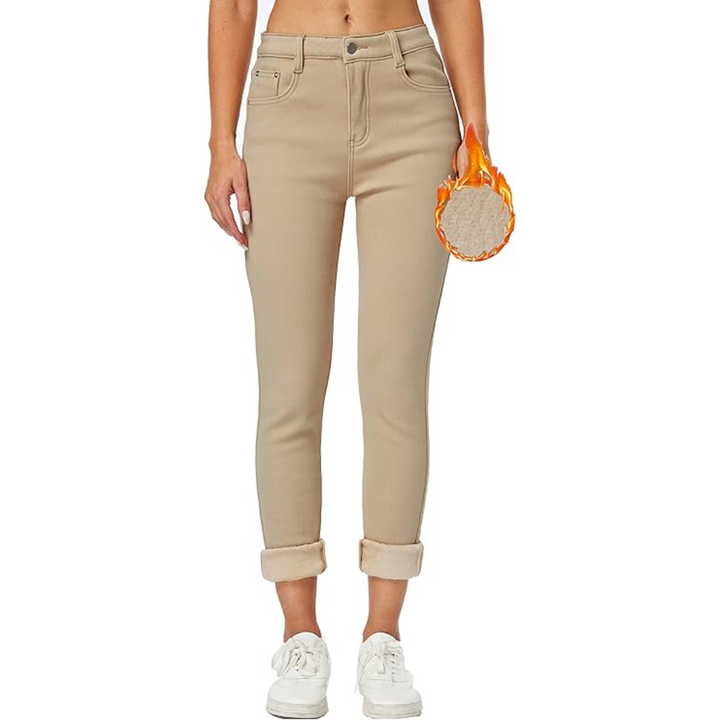 Hannah women's warm thermal skinny jeans, ideal for daily cold weather wear.