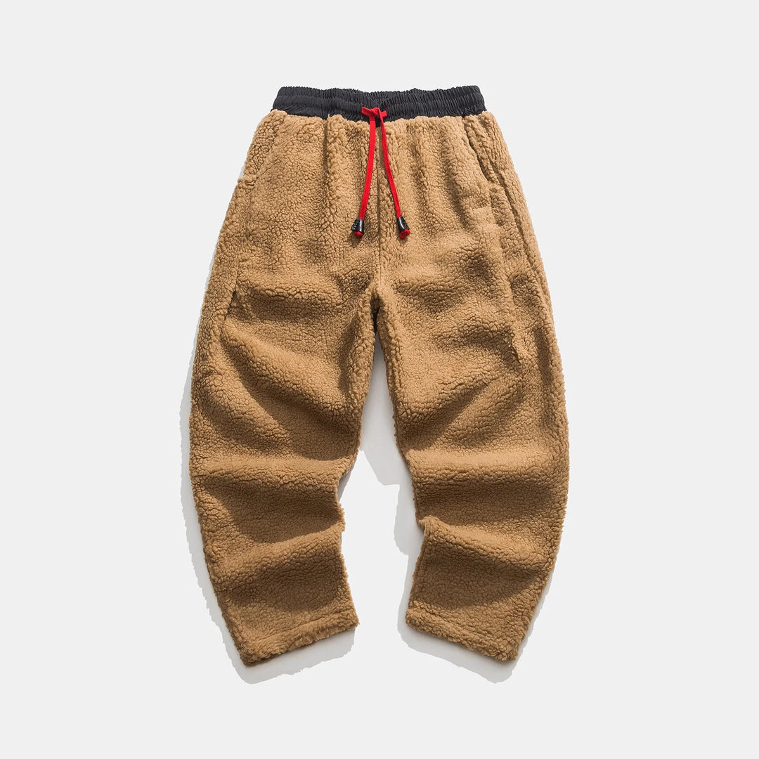 Comfortable women's relaxed fit pants, designed for warm winter wear and cozy casual cold weather protection.